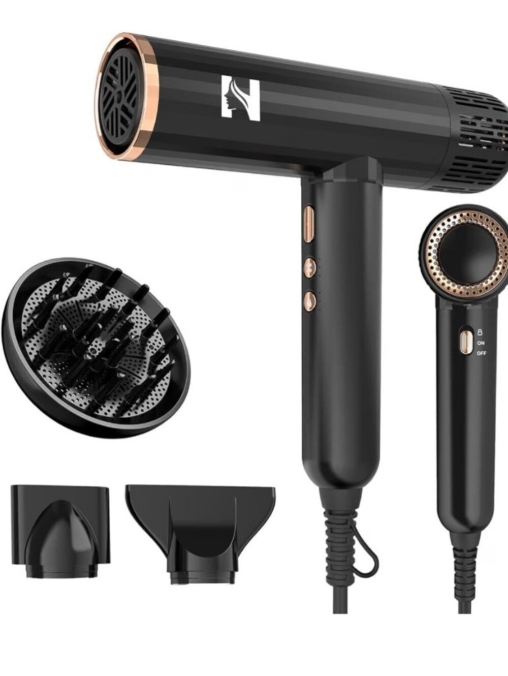 🆕️Ionic Hair Dryer with Diffuser, 1600W High-Speed Salon Blow Dryer